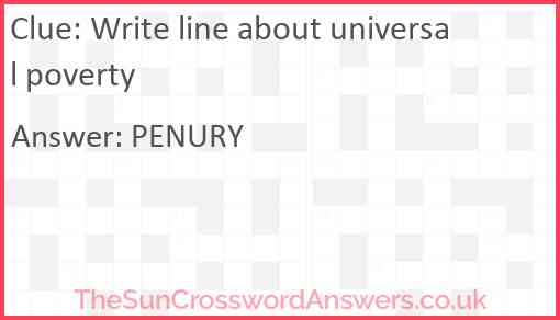 Write line about universal poverty Answer