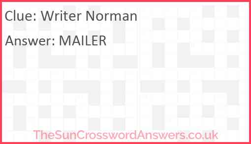 Writer Norman Answer