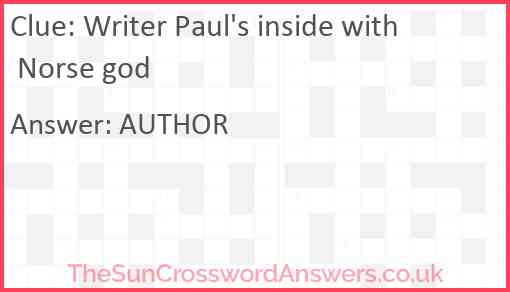 Writer Paul's inside with Norse god Answer