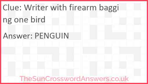 Writer with firearm bagging one bird Answer