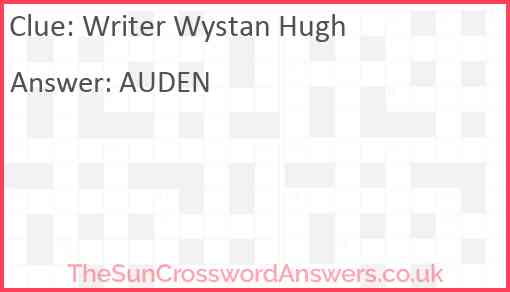 Writer Wystan Hugh Answer