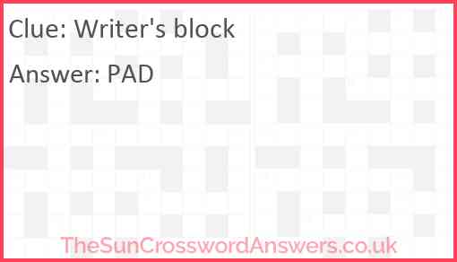 Writer's block Answer