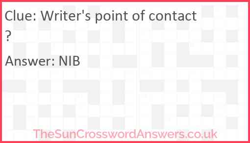 Writer's point of contact? Answer