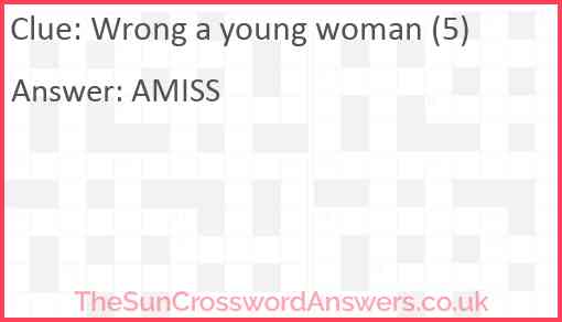 Wrong a young woman (5) Answer