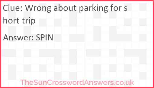 Wrong about parking for short trip Answer
