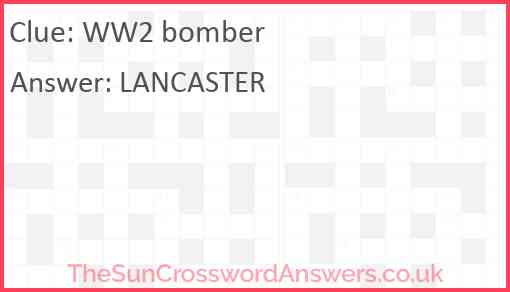 WW2 bomber Answer