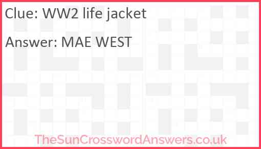 WW2 life jacket Answer