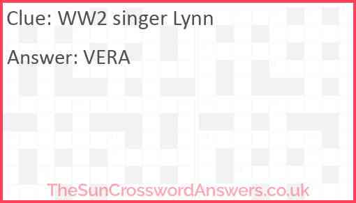 WW2 singer Lynn Answer