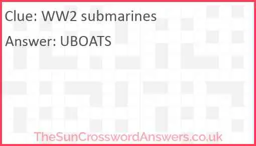 WW2 submarines Answer