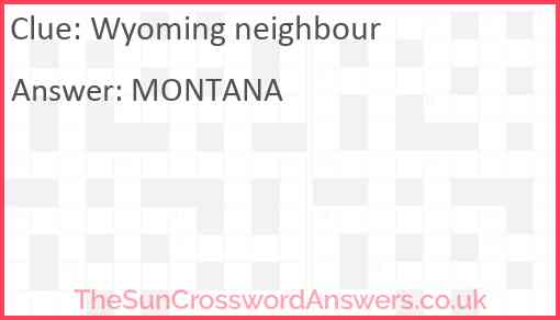 Wyoming neighbour Answer