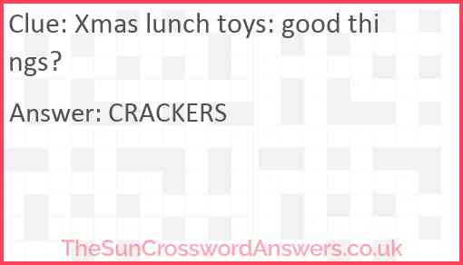 Xmas lunch toys: good things? Answer