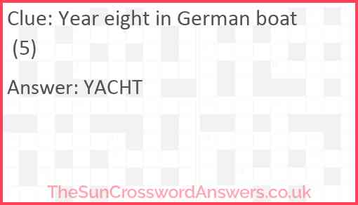 Year eight in German boat (5) Answer
