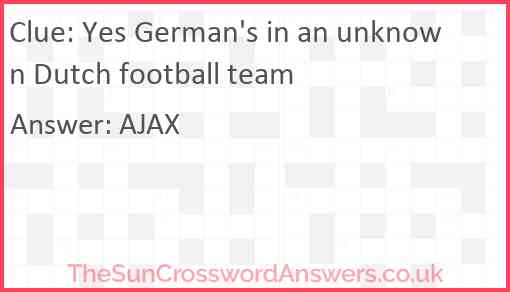 Yes German's in an unknown Dutch football team Answer
