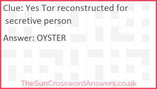 Yes Tor reconstructed for secretive person Answer