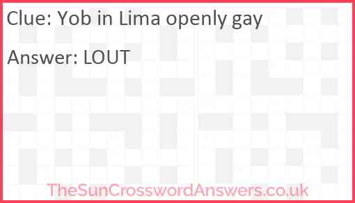Yob in Lima openly gay Answer