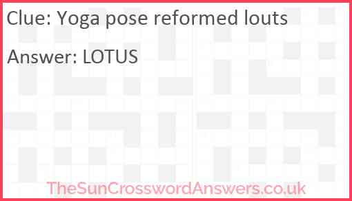 Yoga pose reformed louts Answer