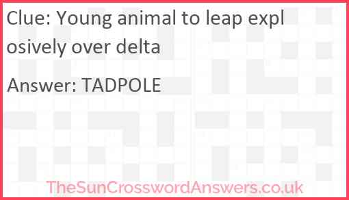 Young animal to leap explosively over delta Answer