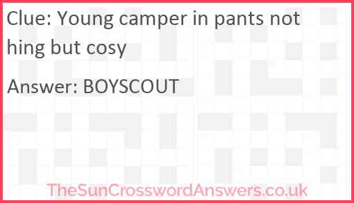 Young camper in pants nothing but cosy Answer
