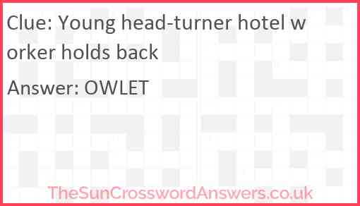 Young head-turner hotel worker holds back Answer