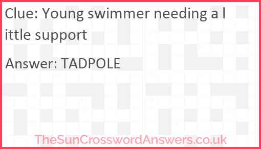 Young swimmer needing a little support Answer