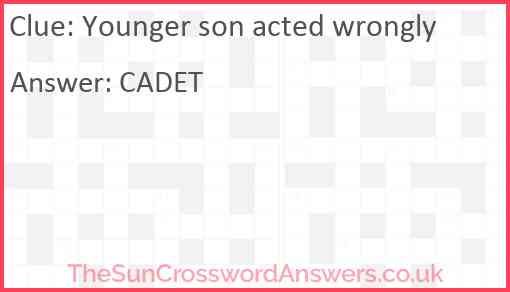 Younger son acted wrongly Answer