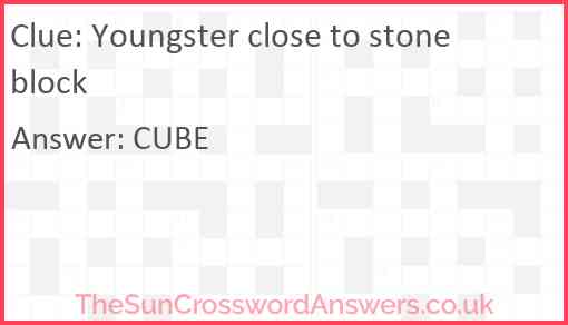 Youngster close to stone block Answer