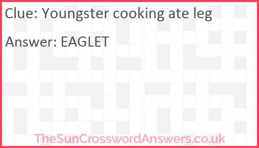 Youngster cooking ate leg Answer