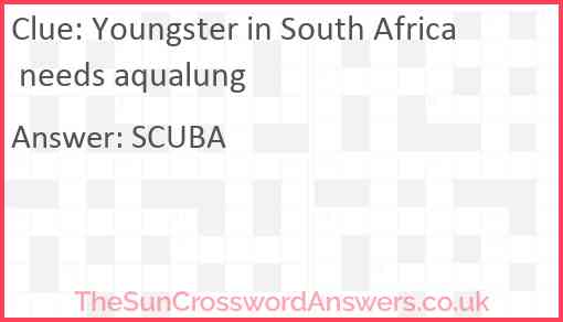 Youngster in South Africa needs aqualung Answer