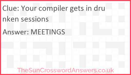 Your compiler gets in drunken sessions Answer