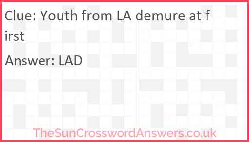 Youth from LA demure at first Answer