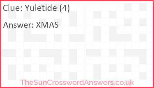 Yuletide (4) Answer