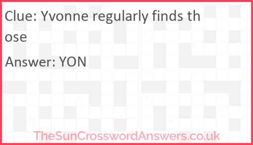 Yvonne regularly finds those Answer