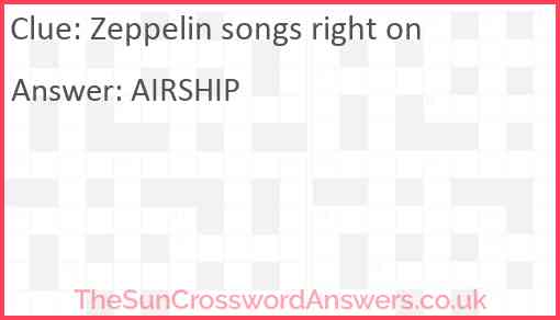 Zeppelin songs right on Answer