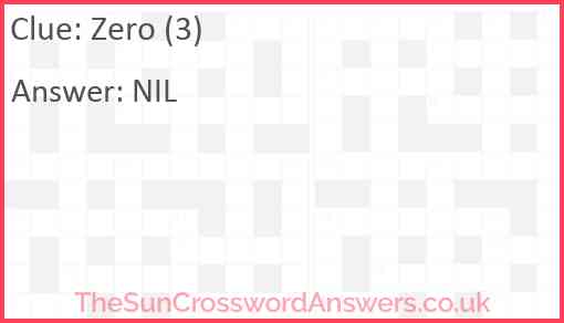 Zero (3) Answer
